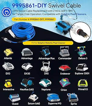 SHIMANO4000HP  ケーブル
攻棚DR.STDR－1000C Authentic CABLE, W-SWIVEL, 2W 60 FT/18M | Maytronics